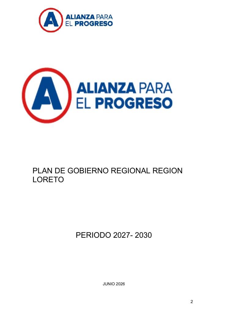 Portada del Plan de Gobierno